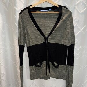 Green/black cardigan